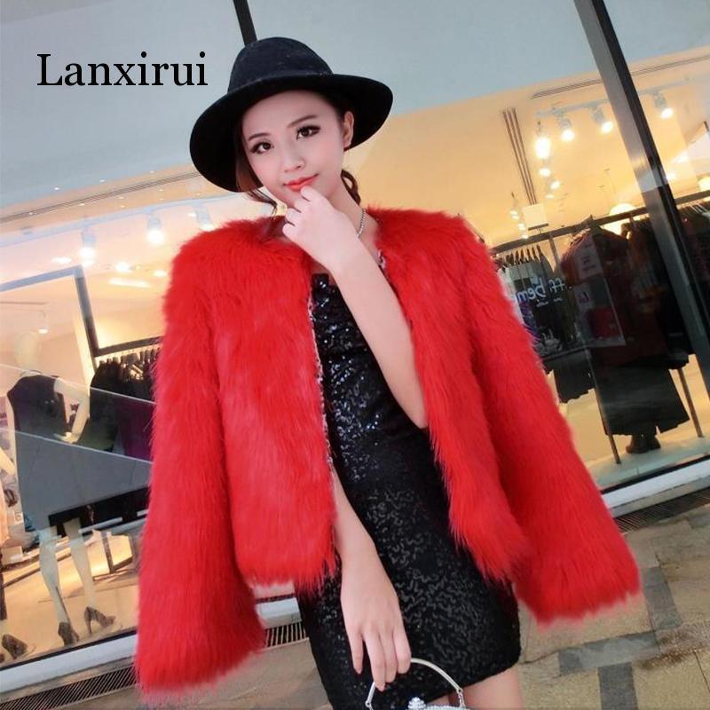 4XL 5XL New arrival Trendy Candy Faux Fur Coat Women Fashion Slim Casual Party Jacket Coats