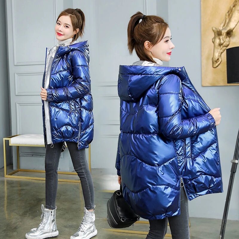 2024 겨울 재킷 파카 여성용 코트, 모피 칼라 후드 오버코트, 두껍고 따뜻한 코튼 패딩 아우터, P997, 신상