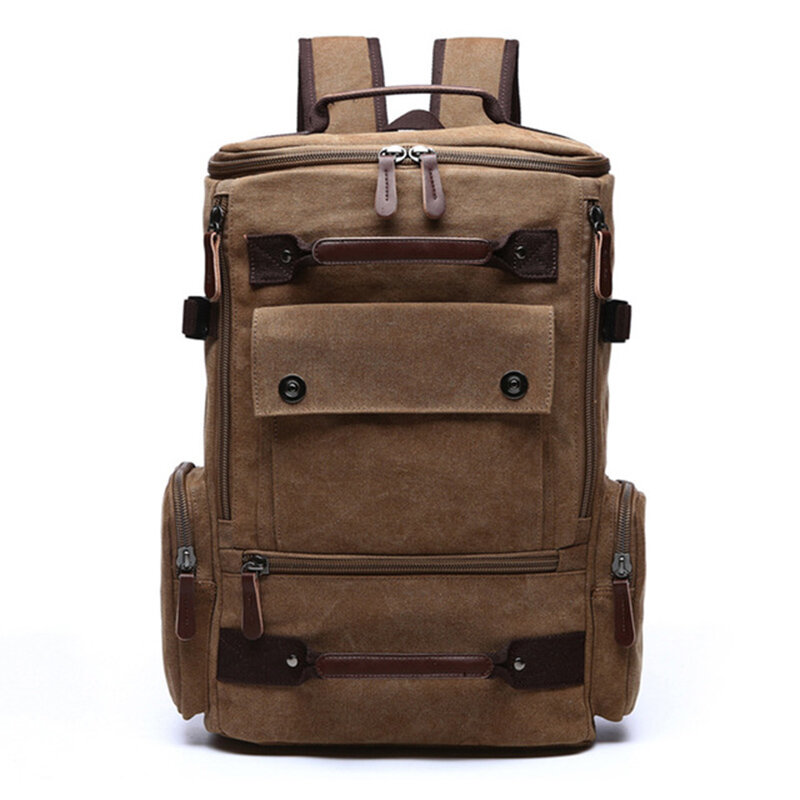 Mochila lona vintage para homens, mochila escolar, sacos de viagem, grande capacidade, mochila portátil