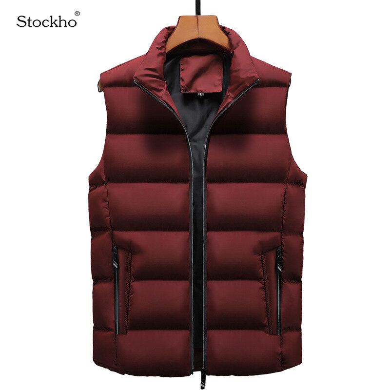 Men's Winter Vest and Cotton Padded Jacket Fashion Warm Vest Men's Winter All-Match Sleeveless Jacket High Quality European Size