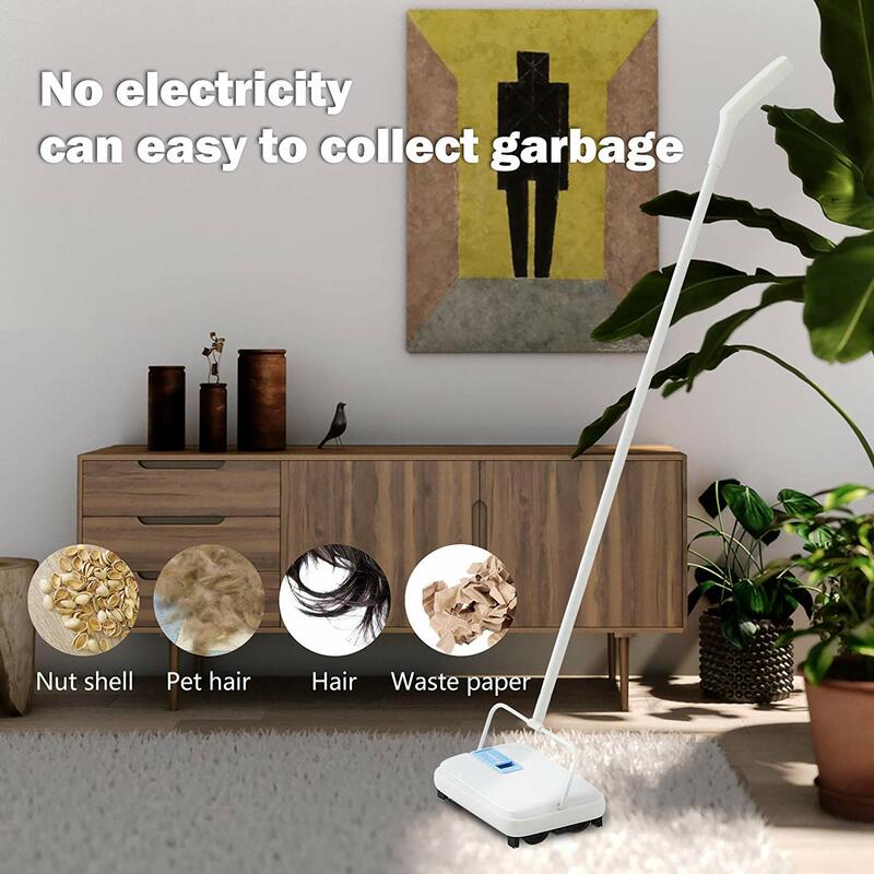 Eyliden-barredora de suelo para el hogar y la Oficina, escoba automática de empuje manual para alfombras, restos de polvo, limpieza de papel con cepillo