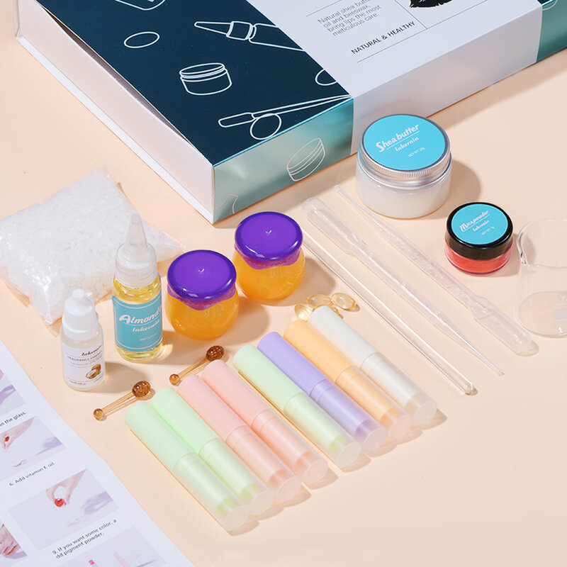 Kit pelembap bibir Diy 2023, membuat lipstik melembapkan alami tahan lama, riasan bibir glasir DIY, perawatan bibir