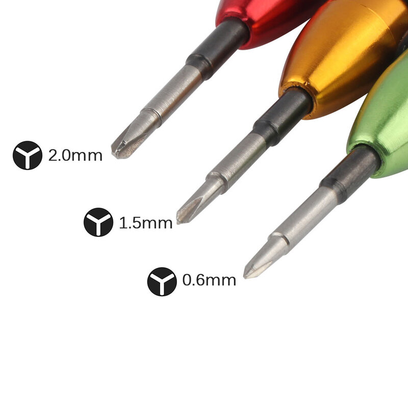0.6mm 1.5mm 2.0mm Y Tip Triwing Screwdriver for Nintendo Switch JoyCon for iPhone 7 8 Plus for Samsung Gear S3 Smartwatch Repair