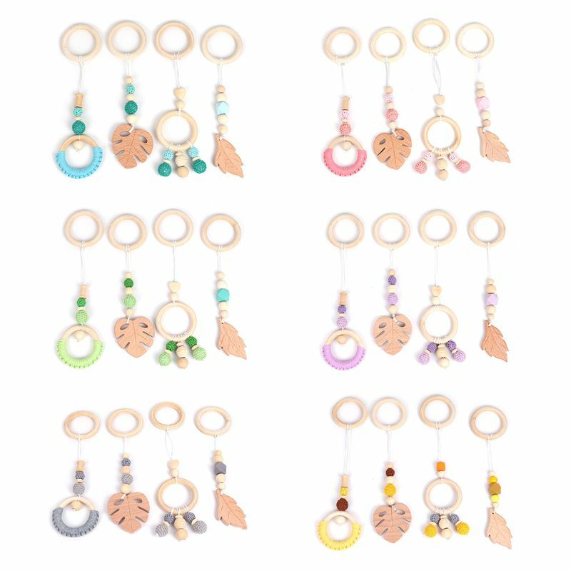 2024 New 4 Pcs Baby Sensory Toys Stroller Ornaments Rattle for Play Gym Frame Activity Hanging Pendants Fitness Rack Decoratin