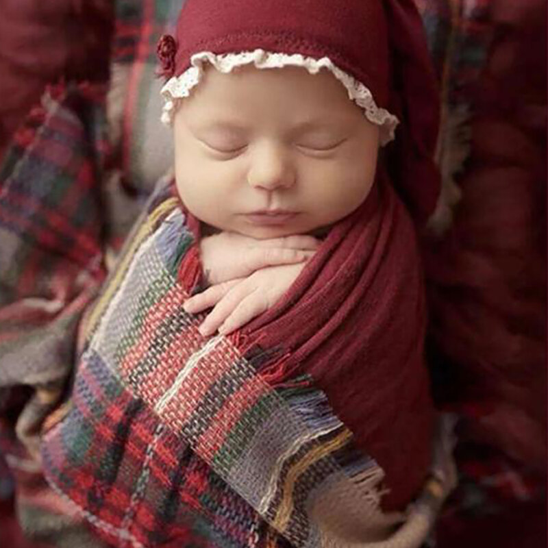 Puntelli fotografia neonato neonato ragazza colore reticolo avvolgere fondali coperta accessori servizio fotografico tiro appena nato