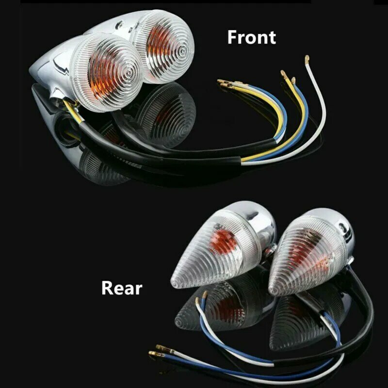 Motorcycle Front Rear Bullet Turn Signal Indicator light Lamp For YAMAHA XV1900 2006-2013 07 08 09 10 11 12 New Clear