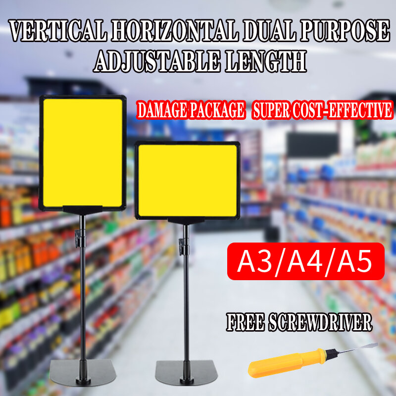 Vertical Fruit Shop Preço Tag Display Stand, Display Promoção, Armazém Billboard, Supermercado Preço Tag Shelf Bracket, A5