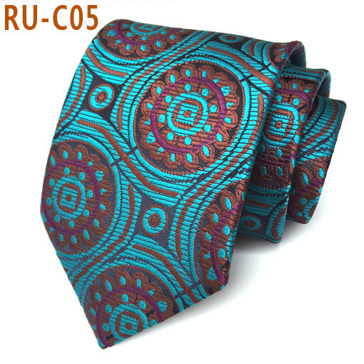 Nuove cravatte di seta per uomo Jacquard 8cm Paisley fiore geometria motivo cravatta cravatta da sposo cravatta regalo da uomo