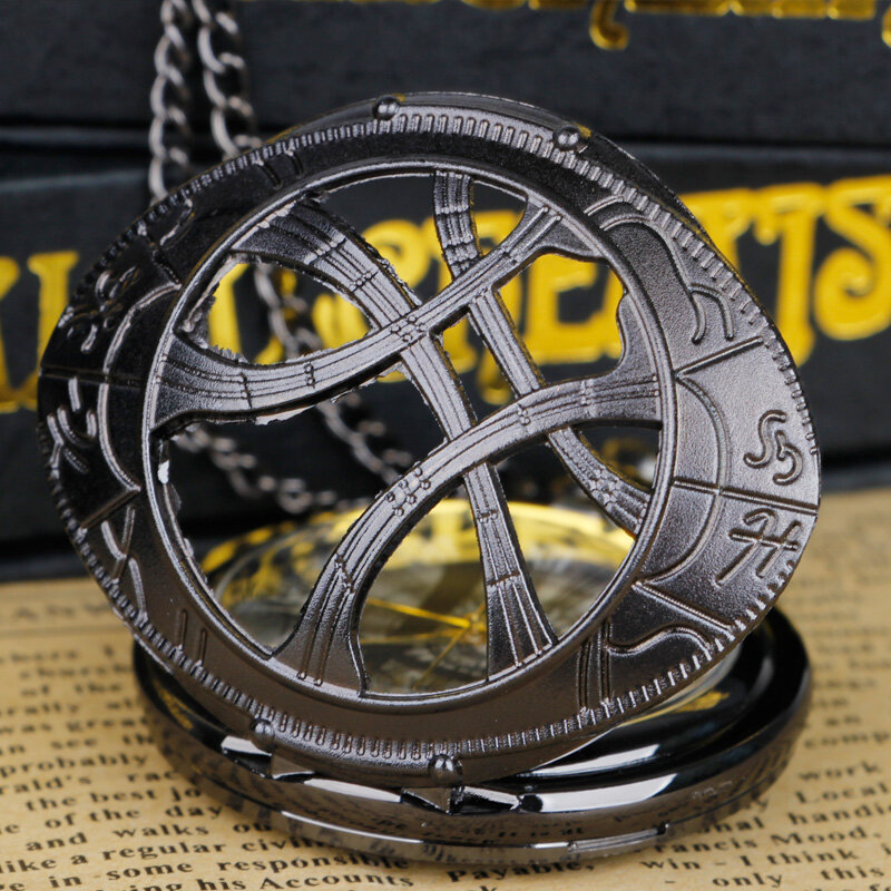 Steampunk Antique Eye Round Case Forma Quartz Pocket Watch Jóias Pingente Colar Cadeia Presentes para Homens Mulheres