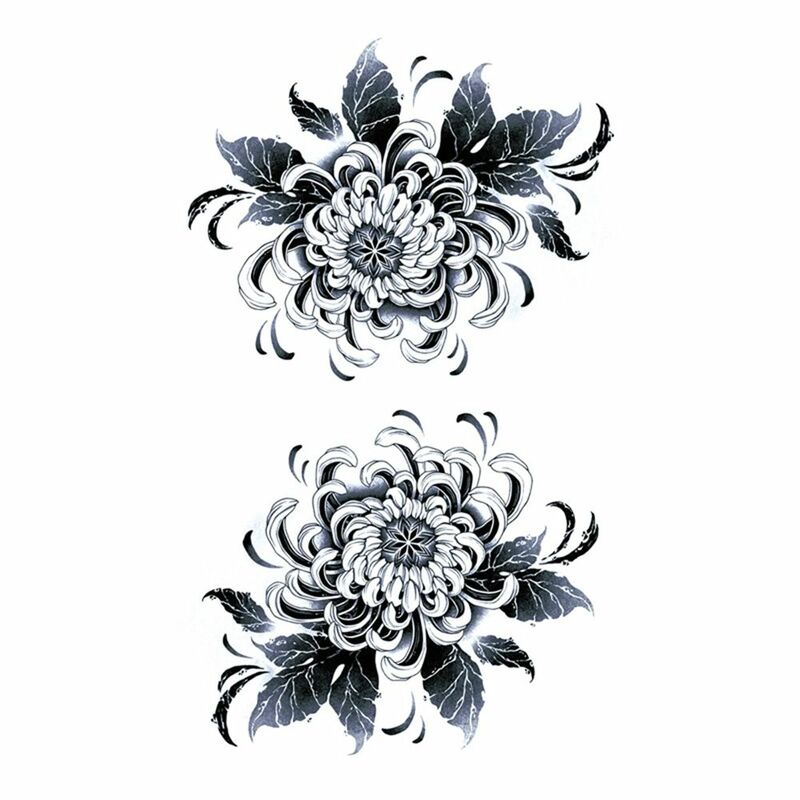 Stiker tato tahan air modis, stiker tato palsu efek sementara pola seni kupu-kupu mawar, stiker tubuh alternatif dapat dicuci