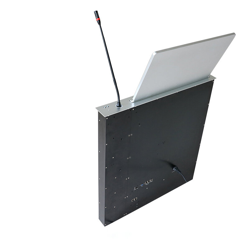 Suporte de mesa com tela touch, monitor lcd, sistema de levantamento de conferência sem papel