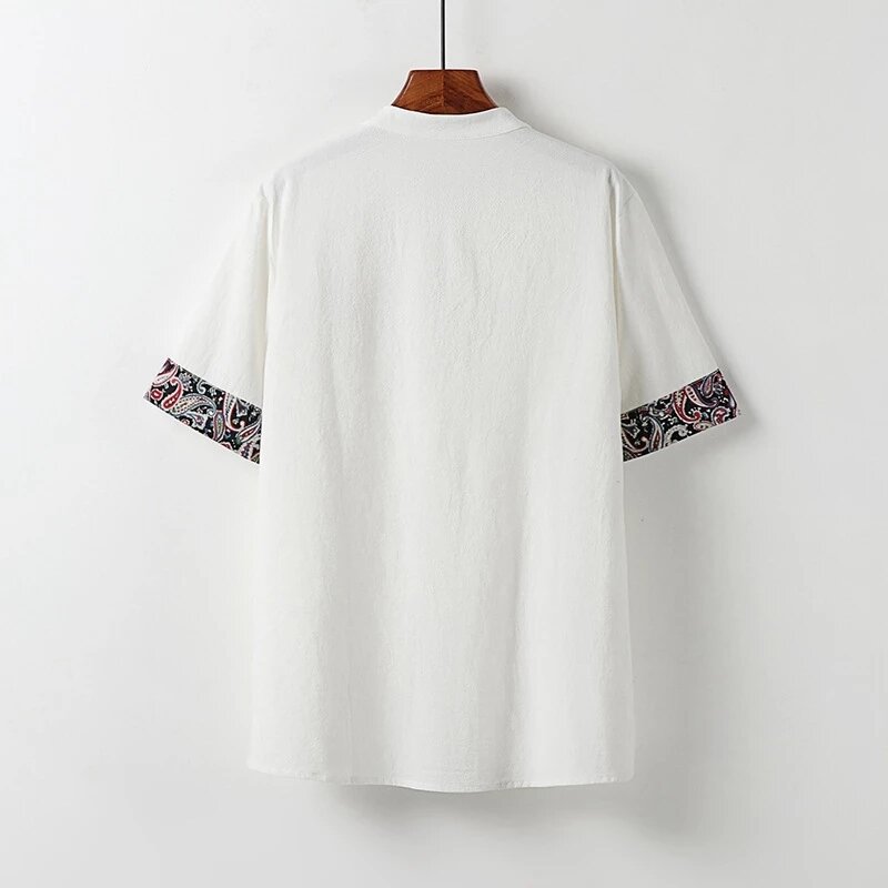 Letni mężczyzna bawełna lniana snu topy Tshirt z krótkim rękawem plus rozmiar 8XL 9XL odzież domowa odzież do snu kwiatowe koszulki oddychające koszulki 68 70