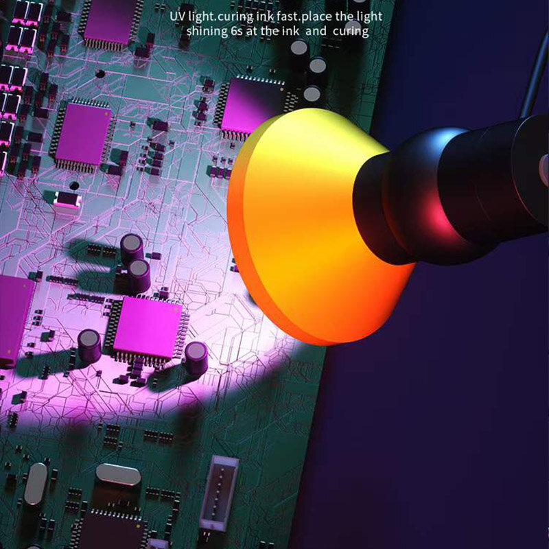 B & R-Lámpara violeta de curado UV de 10W, aceite de soldadura verde de alta intensidad, luz ultravioleta rápida 6s para reparación de placa base de teléfono