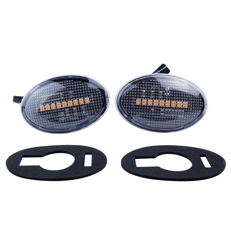 ANGRONG 2X LED Side Indicator Marker Repeater Light Clear Lens For Ford Fiesta Tourneo MK7 Fiesta IV