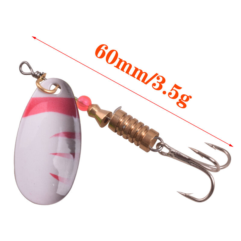 1pcs 2.5g 3.5g 5.5g Spin Spoon Fishing Lures Metal Rotating Sequins Wobblers Treble Hooks Artificial Bait Carp Bass Pesca Tackle