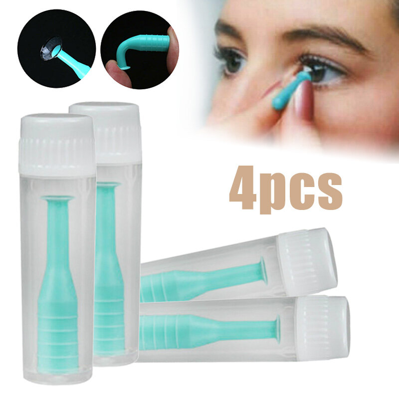 Soporte de succión para lentes de contacto, herramienta de extracción, removedor, insertador, 4 piezas