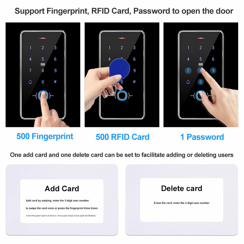 YiToo IP68 Fully Waterproof Fingerprint RFID Keypad Touch Screen Panel Biometric Standalone Access Control System Outdoor Use