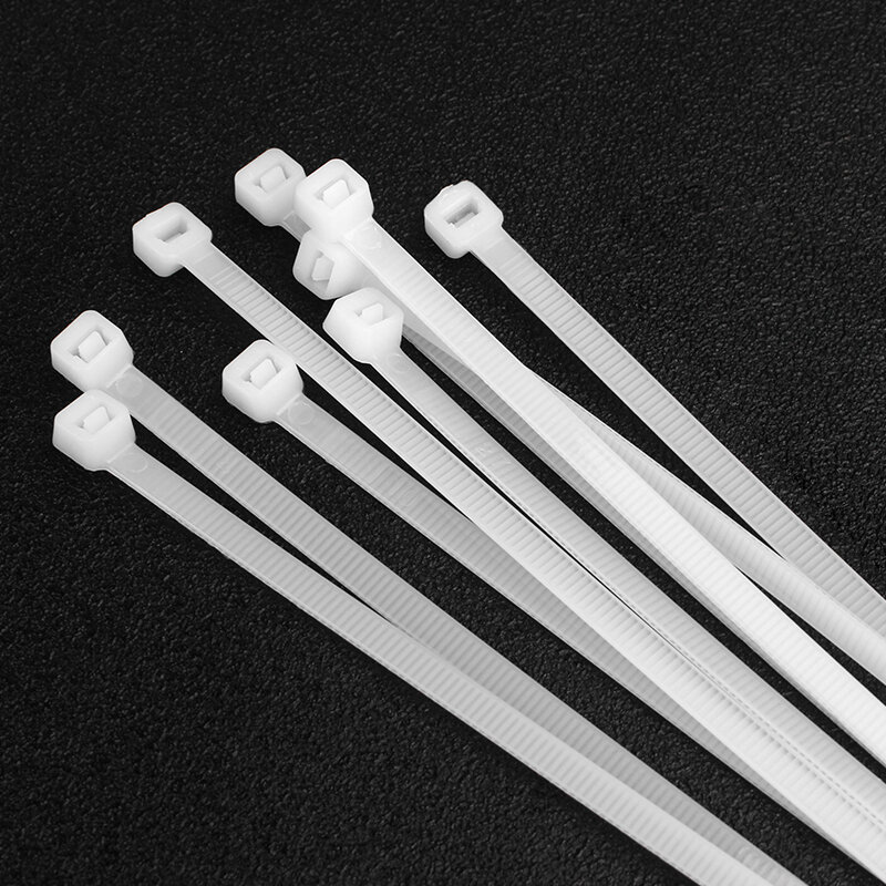 100 Stks/zak Wit Nylon Kabel Zelfsluitende Plastic Herbruikbare Kabelbinders Recycle Hoge Kwaliteit Nylon Kan Losse Slipknot