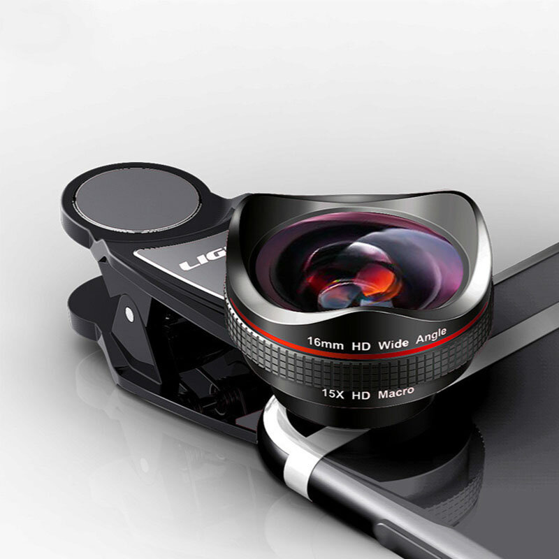 Objectif de téléphone portable L-620 16mm macro grand angle sans distorsion, caméra externe haute définition 2 en 1