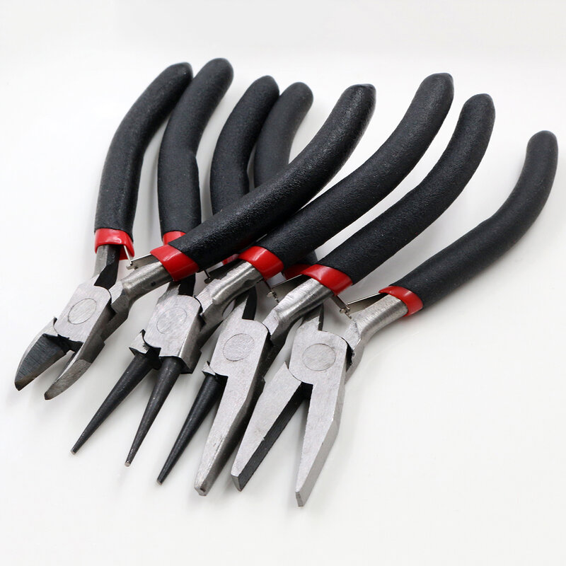 Carbon Steel Black Mini Needle Round Nose Cutting Wire Beading Jewelry Pliers Tool Equipment Kit for Jewelry Making
