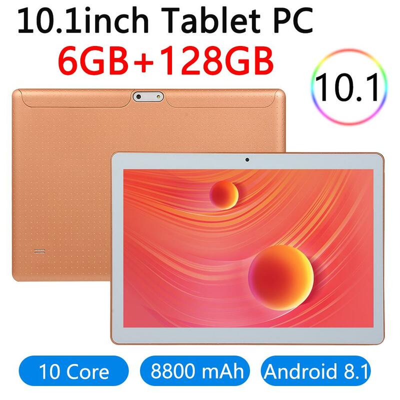 Novas tablet 2020 pol. wifi com 10 núcleos, 6g + 128gb, rede 4g, android 8.1, câmera dupla traseira 5 mp, ips, presente, tablet android