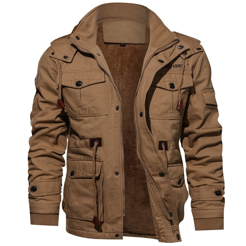 Veste d'Hiver à Capuche en Peluche Épaisse pour Homme, Manteau d'Automne en Coton, Vêtement de Travail Moyen et Long, Bomber
