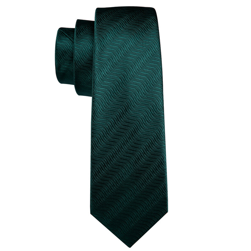 Cravatta di seta verde di lusso di moda per uomo cravatta geometrica da sposa formale Casual Barry.