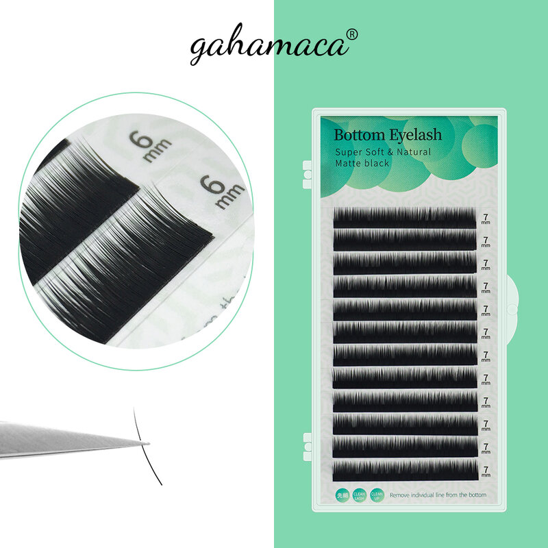 GAHAMACA-Extensions de cils inférieurs, 5mm, 6mm, 7mm, sourcils courts, cils inférieurs, maquillage Cilios