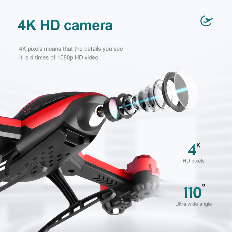 Mini importateur FPV professionnel avec caméra HD, jouets quadricoptères, hélicoptères RC, V10, 4K