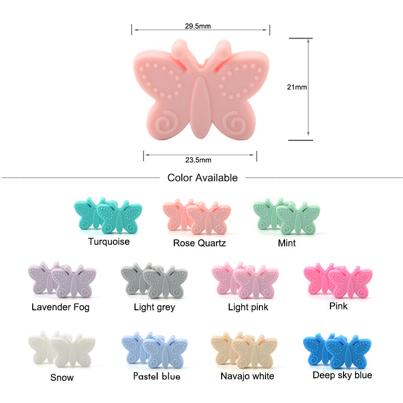 Motyl koraliki silikonowe 5 sztuk gryzaki BPA bezpłatne DIY luźne koralik dla ząbkowanie naszyjnik w kształcie zwierząt uchwyt na smoczek akcesoria