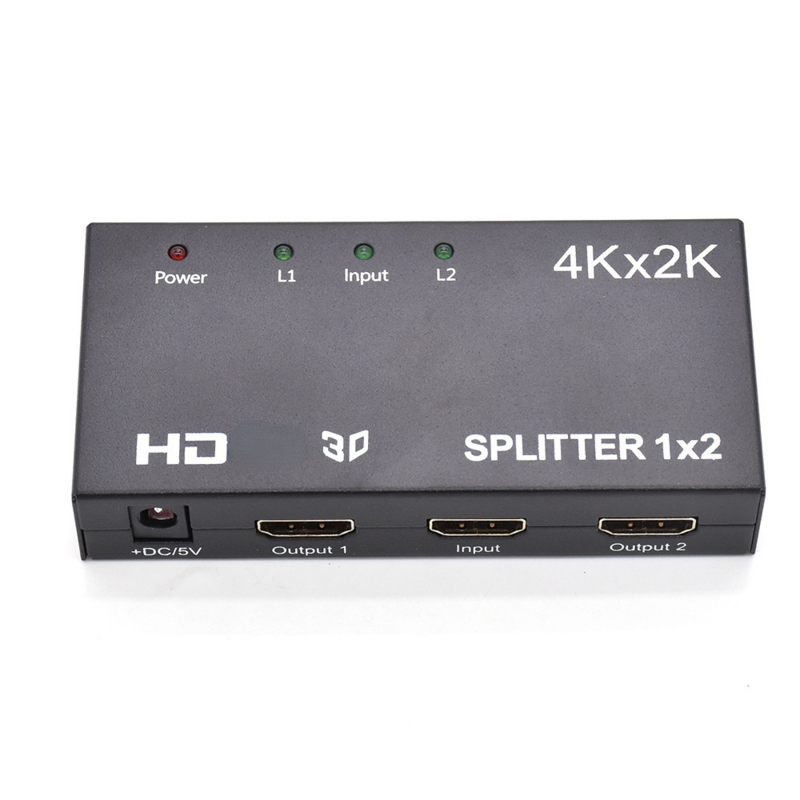 HD 4K * 2K HDMI 호환 분배기, 원 인 투 아웃, 1x2 디스플레이 비디오 분배기
