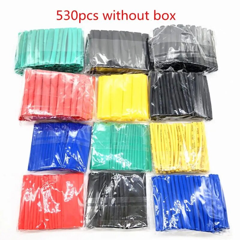 127- 530Pcs Assorted Polyolefin Heat Shrink Tube Cable Sleeve Wrap Wire Set Insulated Shrinkable Tube