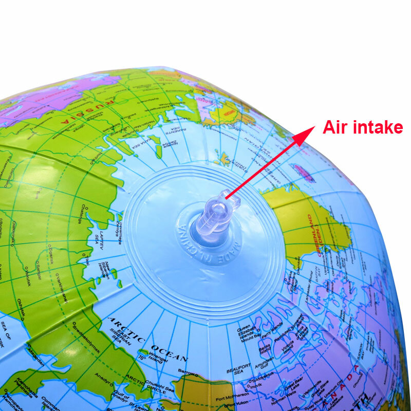 1 Pcs 16 Inch Inflatable Globe English Version of the World Earth Ocean Map Children Geography Education Toys Student Supplies