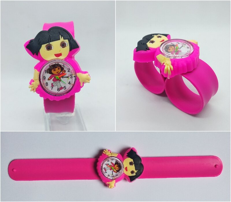 Montres à Quartz pour filles, montre-bracelet étanche avec motif de dessin animé, pour enfants