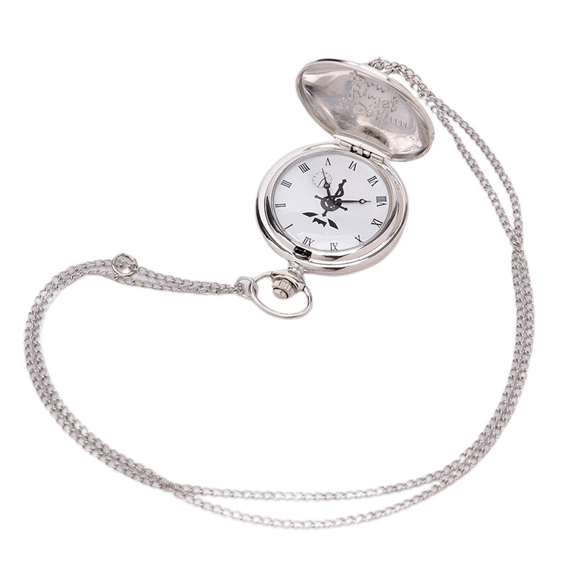 Высококачественные полностью металлические серебряные часы-Алхимик с подвеской Мужские кварцевые карманные часы с японским аниме ожерельем для детей и мальчиков