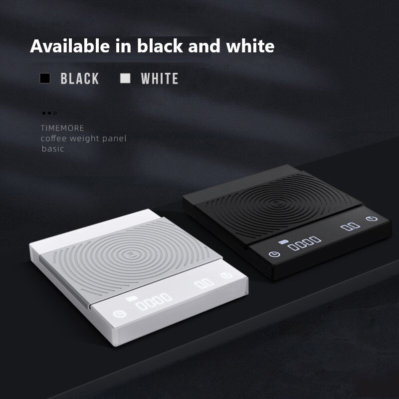 TIMEMORE BLACK/WHITE Coffee Scale Smart Digital Scale Pour Coffee Electronic Drip Coffee Scale With Timer Weighing Scale Kitchen