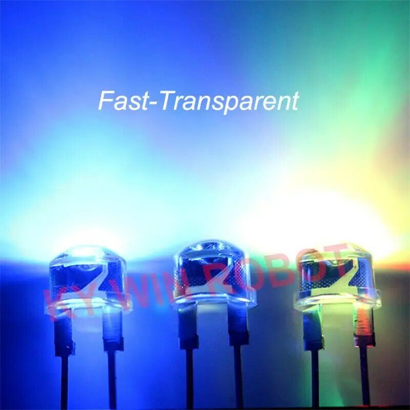 20PCS 8mm Straw Hat LED Diode Ultra Bright White 0.25W 0.5W 0.75W F8 Power 0.5W Light Emitting Diode Red Yellow Green Blue Pink