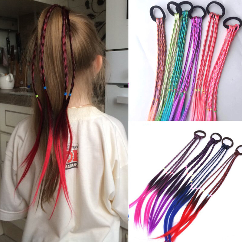 Bandas elásticas para el cabello para niñas, accesorios para el cabello, peluca, cola de caballo, Anillo para el cabello, trenza giratoria, nuevo