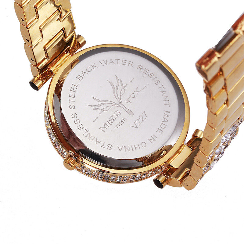 Reloj de cristal de lujo para mujer, relojes de plata/oro, pulsera de cuarzo con diamantes de leopardo, regalo