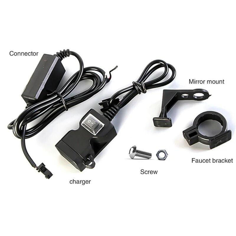 Dual USB Port Waterproof Motorbike  Handlebar Charger 5V 2.1A Adapter Power Supply Socket