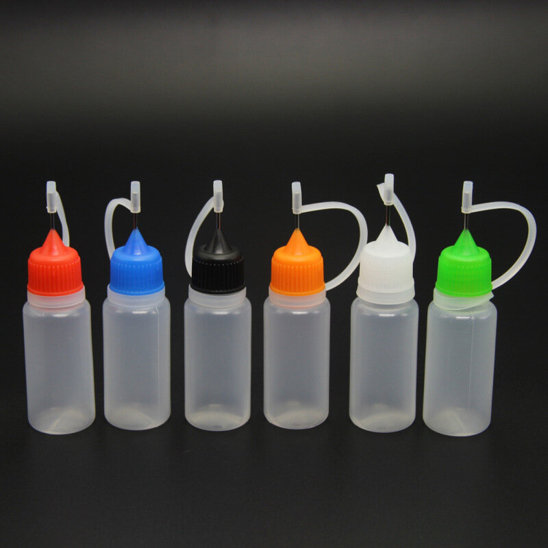2022 novo 1pc 10ml plástico squeezable agulha garrafas olho conta-gotas líquido amostra gota pode ser aplicador de cola recarregável vail