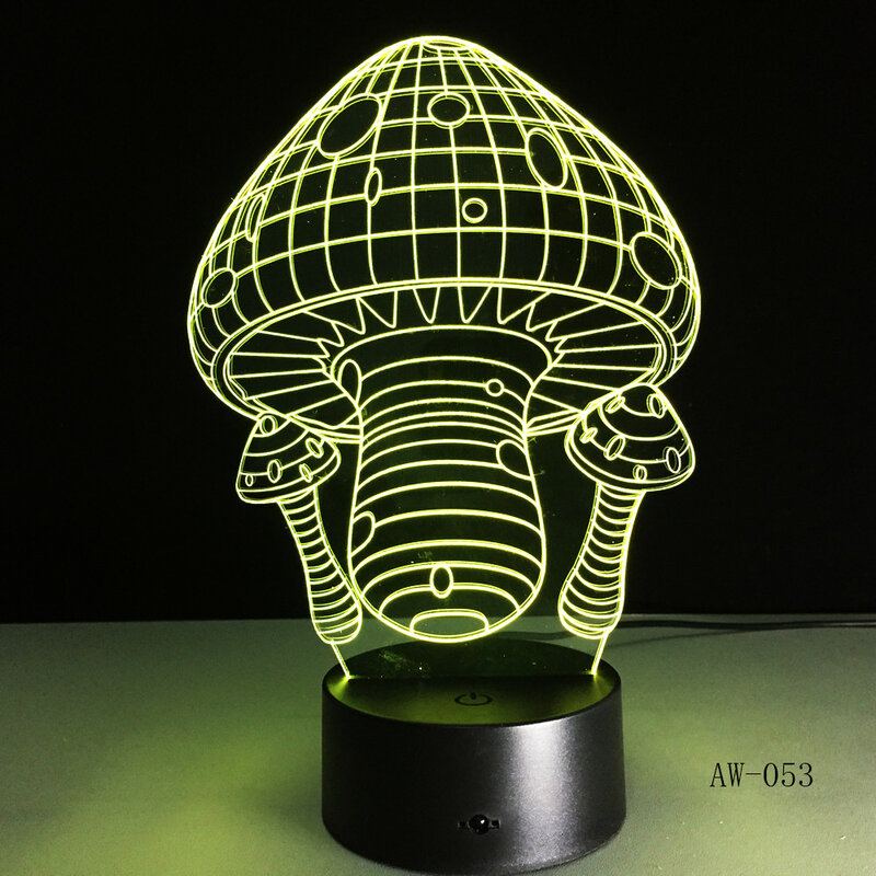 Mushroom Shaoe 3D Garden Light Illusion Visual Child Baby Night Light LED Lighting christmas lights  Party Decor AW-053