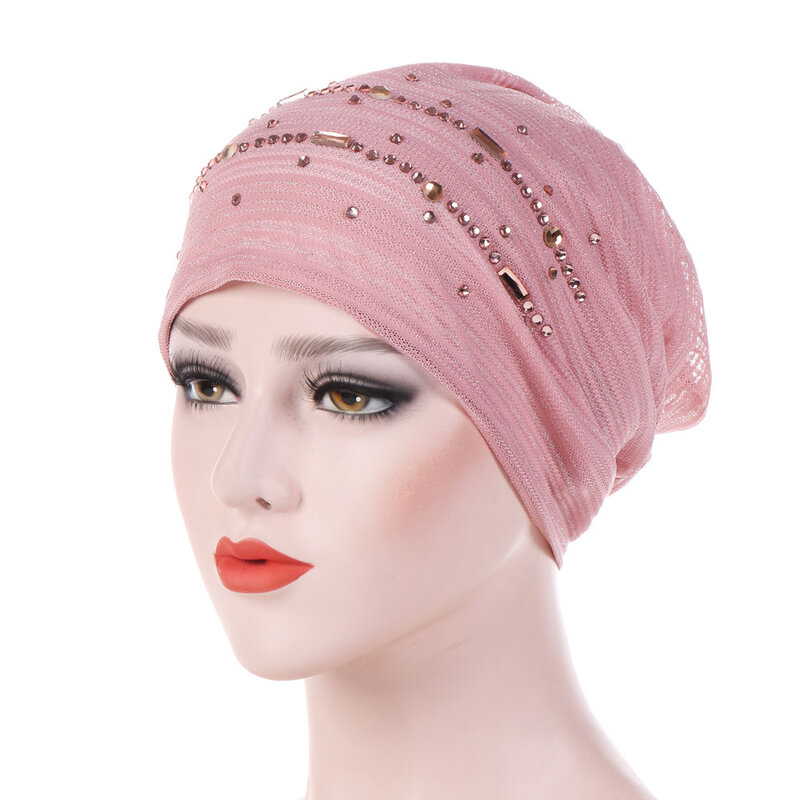 Turbante de encaje fino para mujer, hijab interior de algodón sólido, suave, transpirable, musulmán