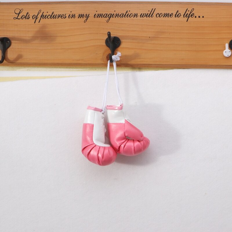 2Pcs/Pair Mini Boxing Gloves Car Pendant Solid Color Miniature Punching Gloves Home Wall Hanging Decoration Ornaments