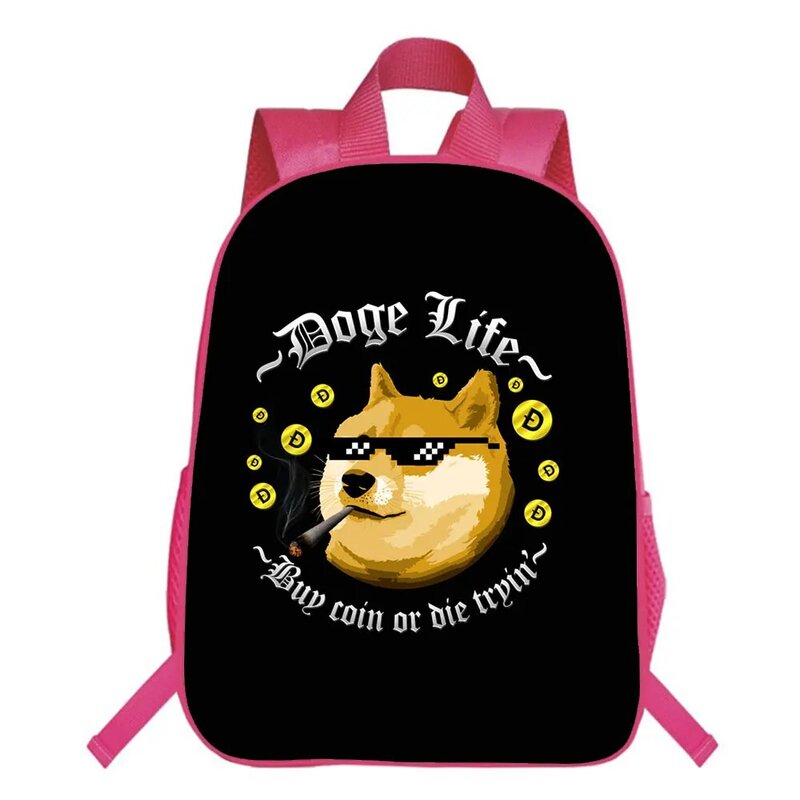 Dogecoin กระเป๋าเป้สะพายหลังโรงเรียนอนุบาลโรงเรียนกระเป๋าสาววัยรุ่นกระเป๋าเดินทางกระเป๋า Mochila