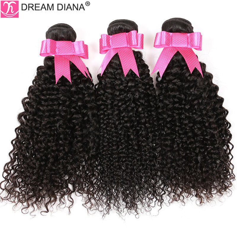 DreamDiana Mongolian Kinky Curly Hair Bundles Ombre Curly Hair 3/4 Bundles T1B/30 Remy Afro Kinky Curly Bundles 100% Human Hair