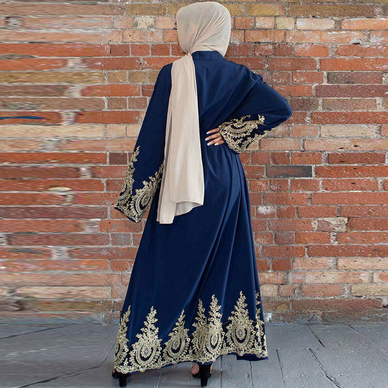 Kaftan Dubai Abaya Kimono Cardigan Muslim Gaun Jilbab Turki Arab Saudi Gaun Afrika untuk Wanita Kaftan Jubah Pakaian Islam