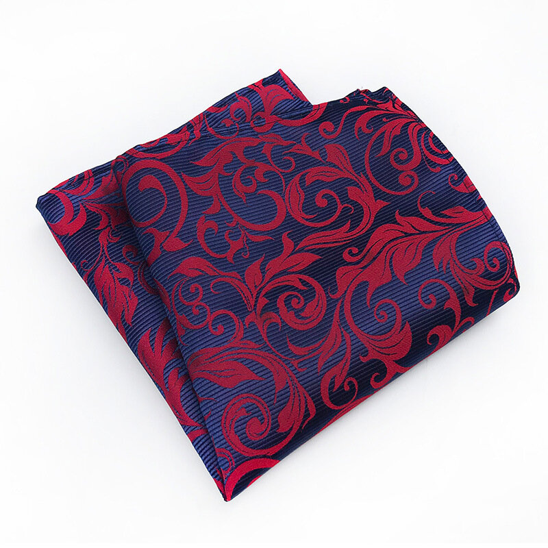 Luxury Men's Handkerchief Flower Floral Printed Hankies Silk Polyester Hanky Business Pocket Square Chest Towel 25*26CM