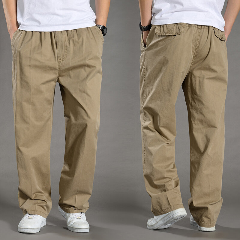 Men's Cargo Pants Spring Cotton Black Work Pants Large Size New Summer Casual Climbing Joggers Sweatpants Man Autumn Trousers