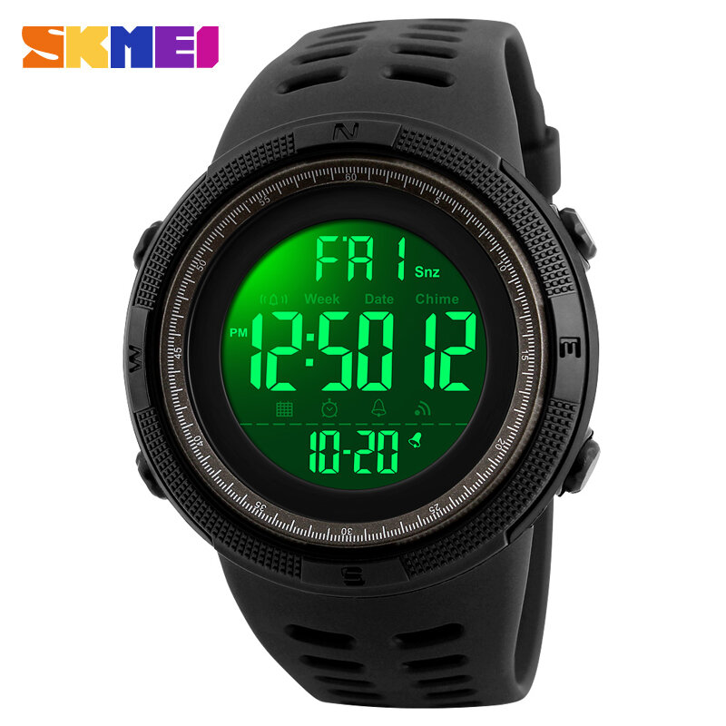 Skmei-relógio de pulso esportivo masculino, à prova d'água, led, digital, com contagem regressiva, fashion, militar, para homem